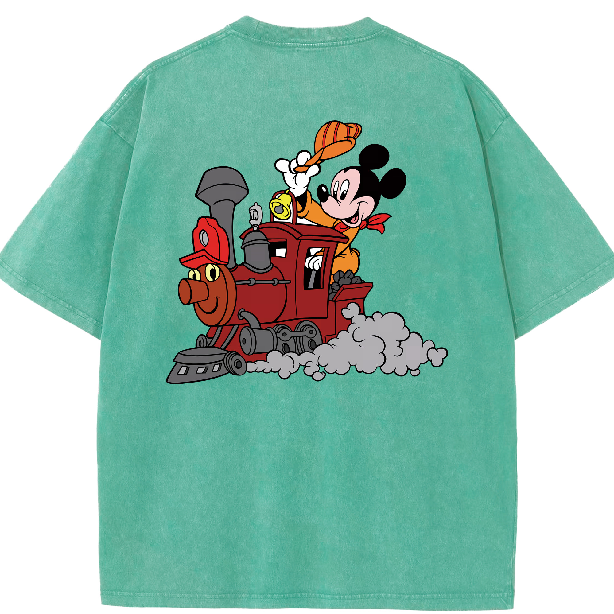 （画像用） ミッキーマウス Mickey Mouse 綿100% ヴィンテージ風 半袖Tシャツ（背面プリント）